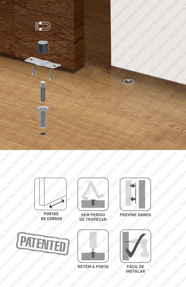 Batente para portas de correr - magn�tico e invis�vel